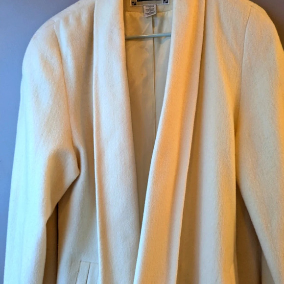 Otello Pelle Vintage Wool Blend White Coat 16/18 - Picture 8 of 15